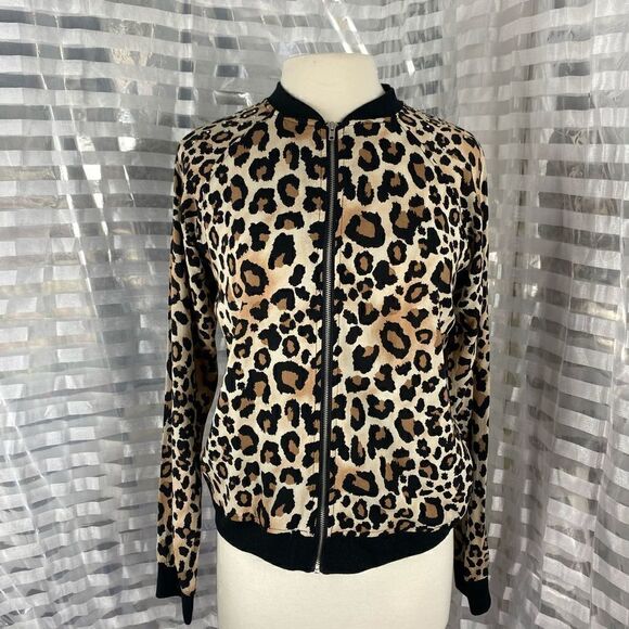 Justice Cheetah Print Zip Up Lightweight Jacket - Picture 1 of 5